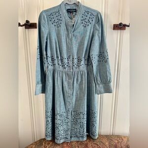 Lucky Brand Denim Embroidered Dress